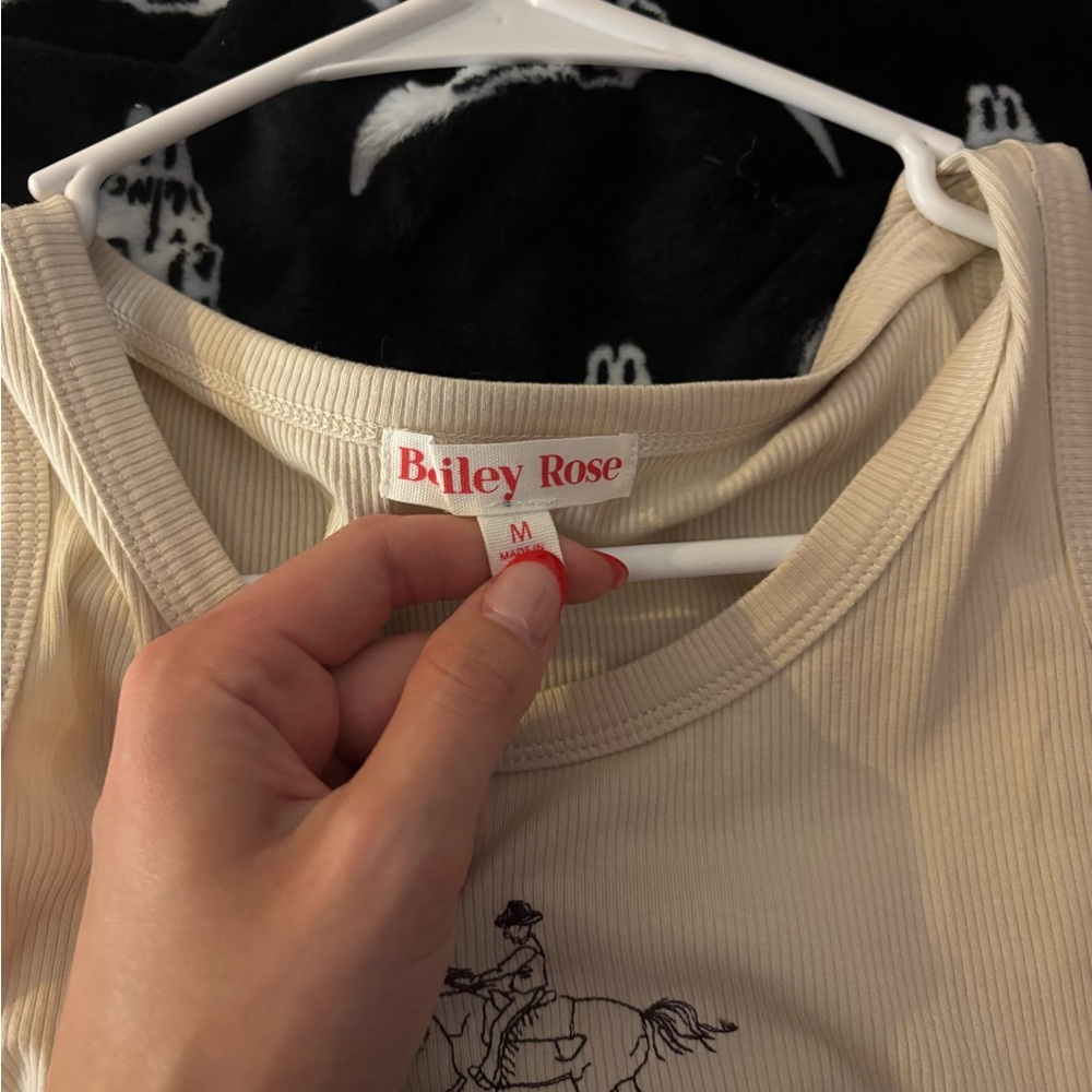 Riley Rose Cream Ribbed 'Rodeo' Tank Top - Picture 2 of 2